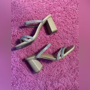 A new day Stacy Mule Heels Sandals Rhinestone heels size 7.5